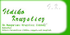 ildiko kruzslicz business card
